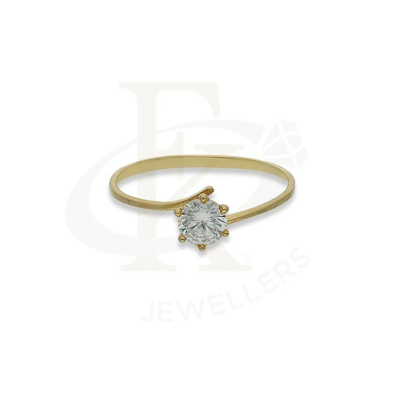 Gold Round Shaped Solitaire Ring in 18KT - FKJRN18K2678