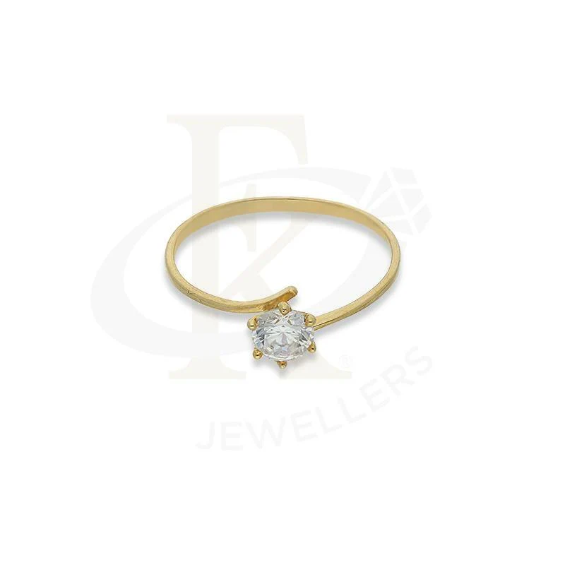 Gold Round Shaped Solitaire Ring in 18KT - FKJRN18K2678 - Image 3