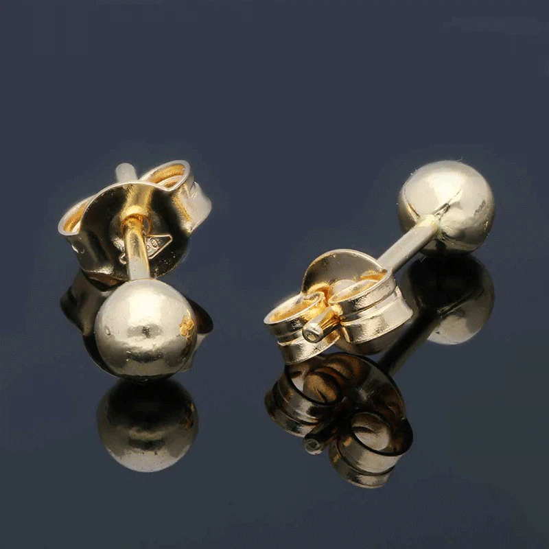 Gold Round Shaped Stud Earrings 18KT - FKJERN18KU3128 - Image 3