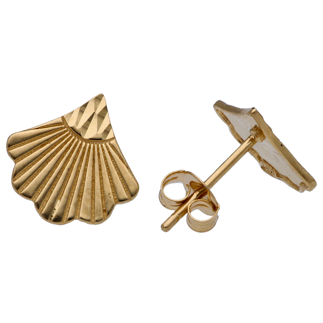 Gold Sea Shell Shaped Pendant Set 18KT - FKJNKLST18KU6521 - Image 4