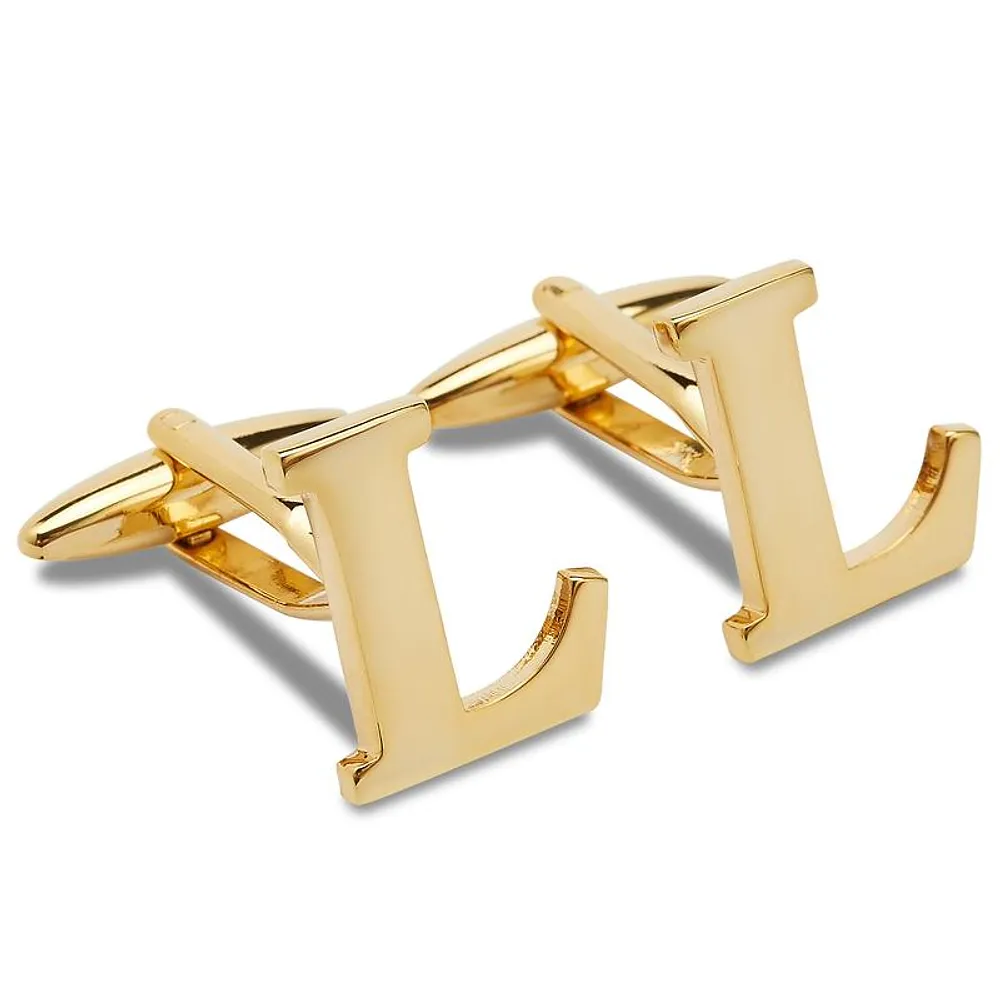 Gold & Silver Personalised Letter Cufflink - FKJCFLU6278 - Image 4