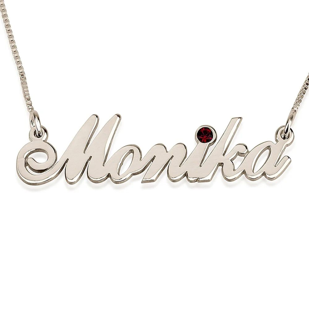 Gold & Silver Personalized Birthstone Name Necklace - FKJNKLU6176 - Image 3