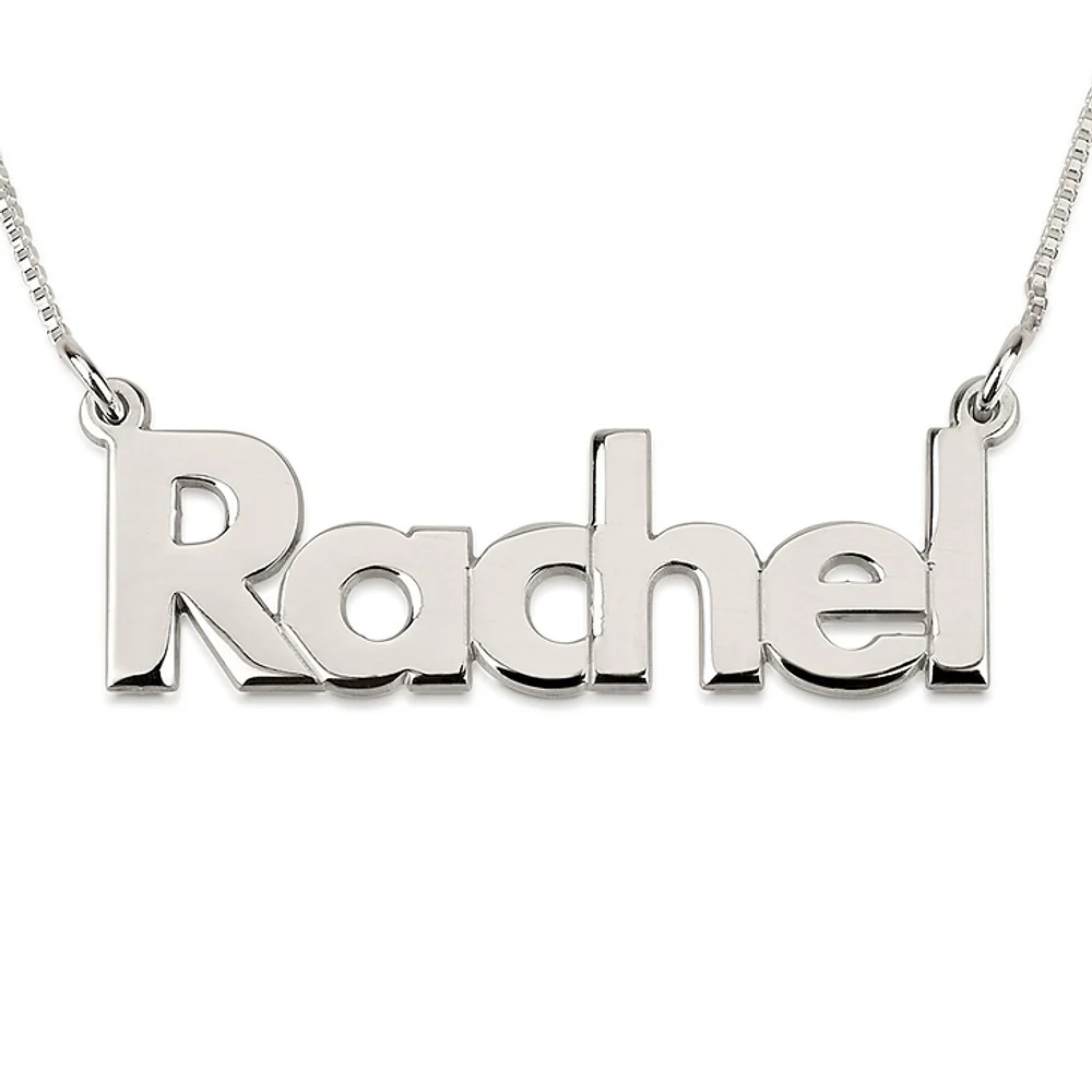 Gold & Silver Personalized Bold Name Necklace - FKJNKLU6178 - Image 2