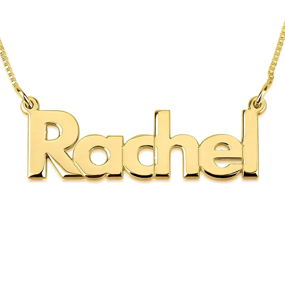 Gold & Silver Personalized Bold Name Necklace - FKJNKLU6178 - Image 3