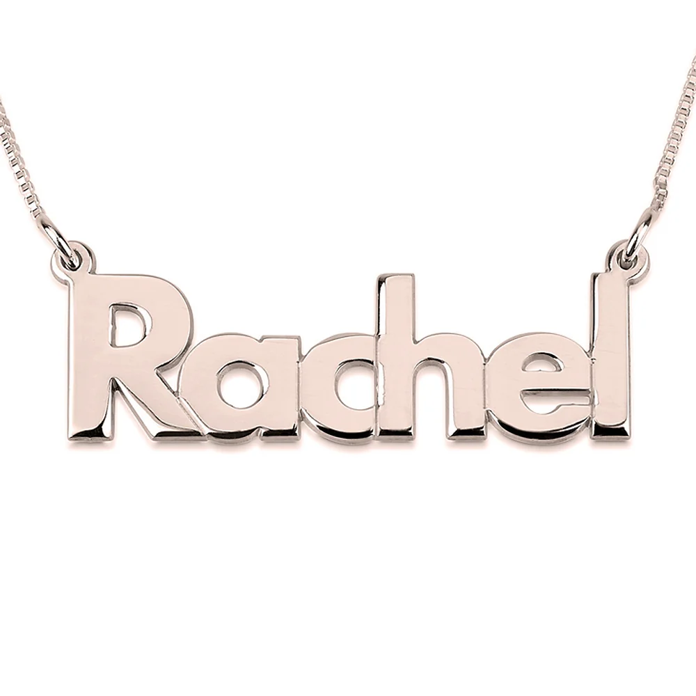 Gold & Silver Personalized Bold Name Necklace - FKJNKLU6178 - Image 4