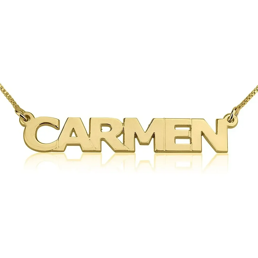 Gold & Silver Personalized Capital Letter Name Necklace - FKJNKLU6177 - Image 3