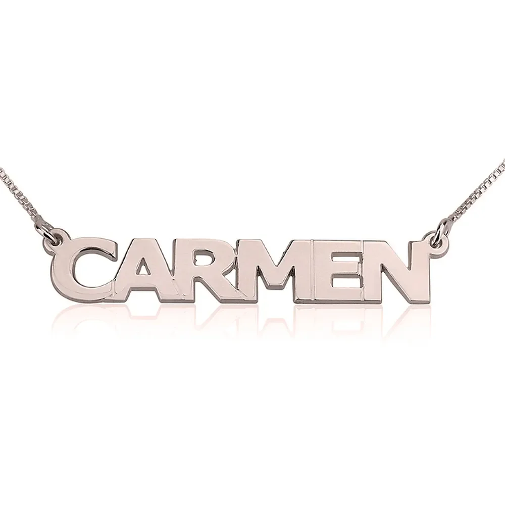 Gold & Silver Personalized Capital Letter Name Necklace - FKJNKLU6177 - Image 4
