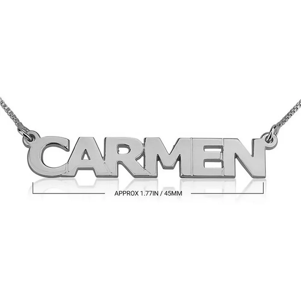 Gold & Silver Personalized Capital Letter Name Necklace - FKJNKLU6177 - Image 5