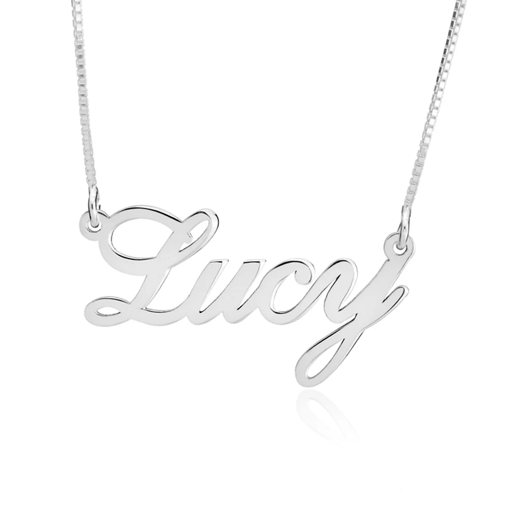 Gold & Silver Personalized Classic English Name Necklace - FKJNKLU6163 - Image 2