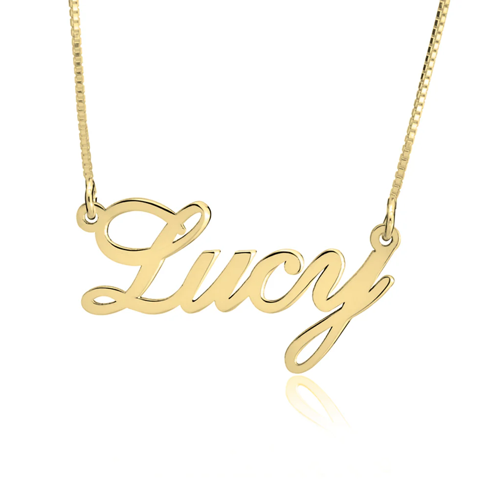Gold & Silver Personalized Classic English Name Necklace - FKJNKLU6163 - Image 3