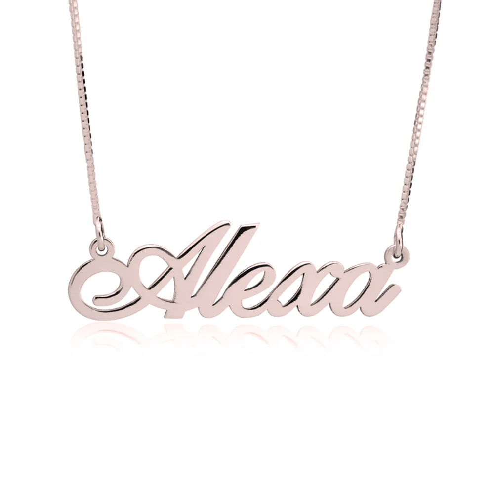 Gold & Silver Personalized Classic English Name Necklace - FKJNKLU6163 - Image 4