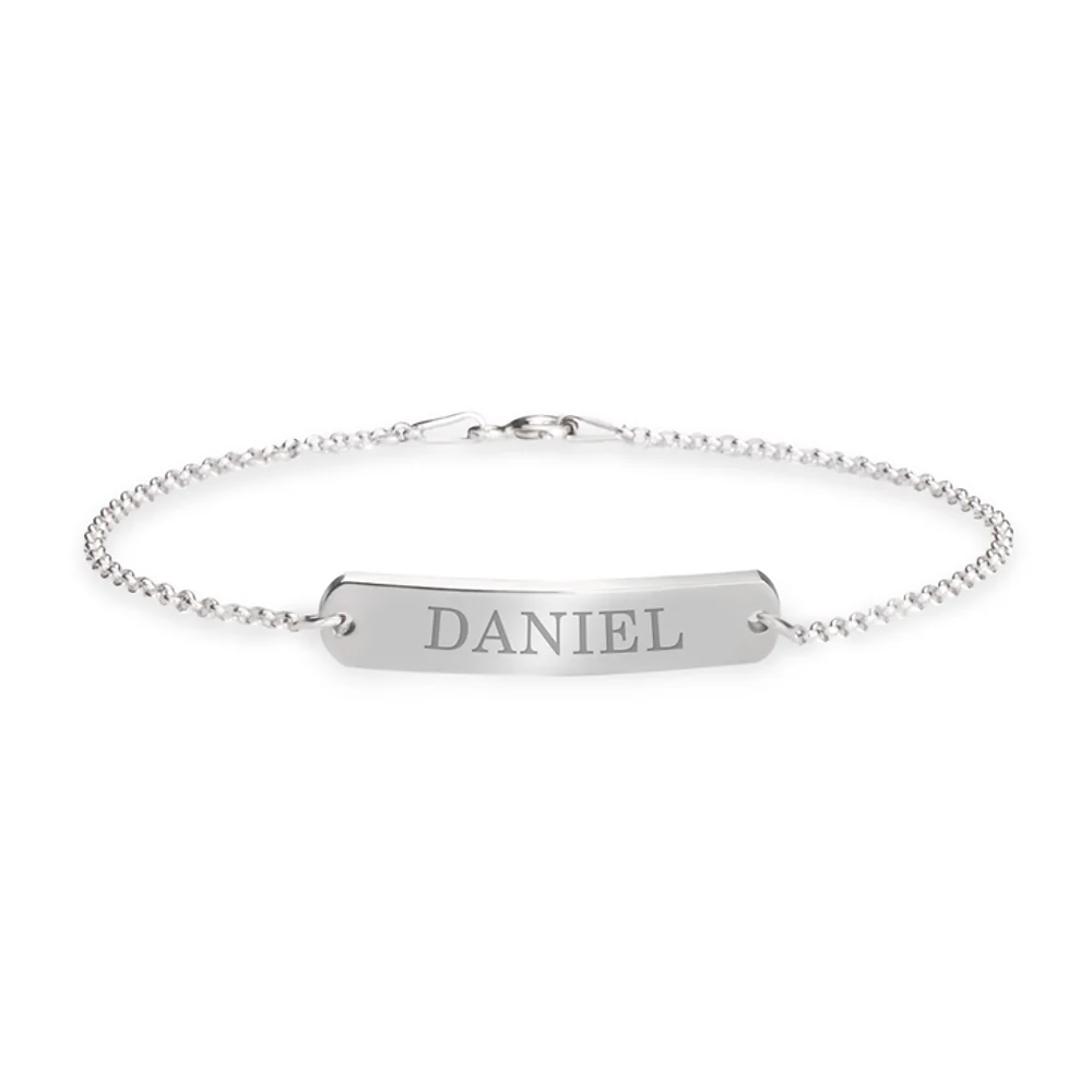 Gold & Silver Personalized Classic Name Bar Bracelet - FKJBRLU6266 - Image 2