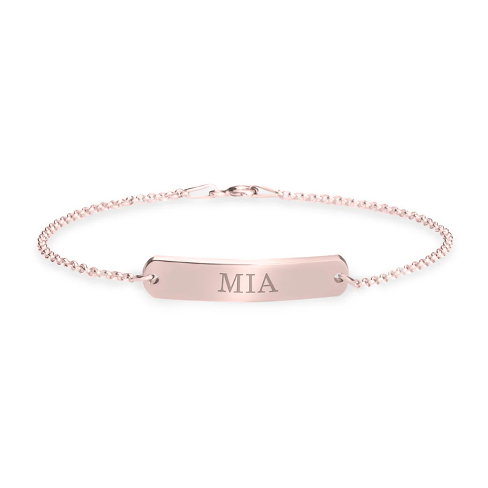 Gold & Silver Personalized Classic Name Bar Bracelet - FKJBRLU6266 - Image 4