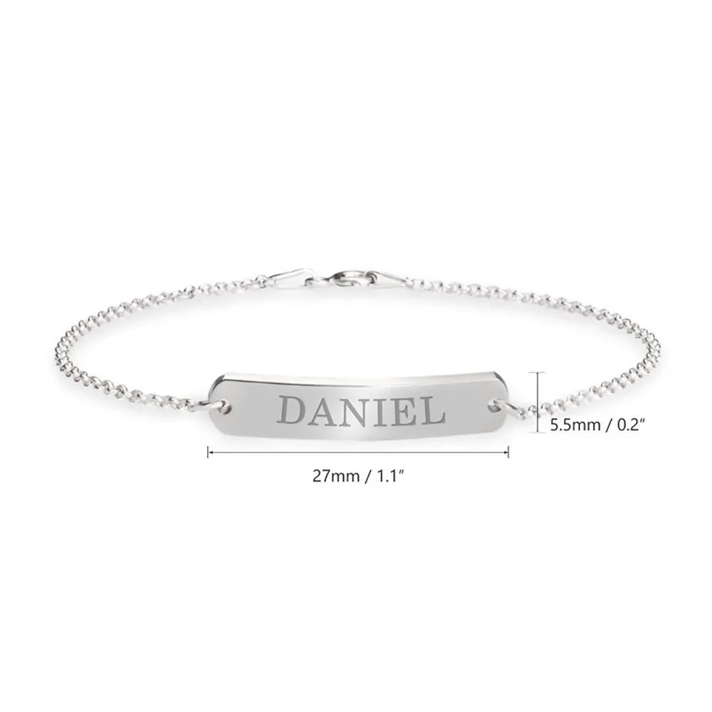 Gold & Silver Personalized Classic Name Bar Bracelet - FKJBRLU6266 - Image 5