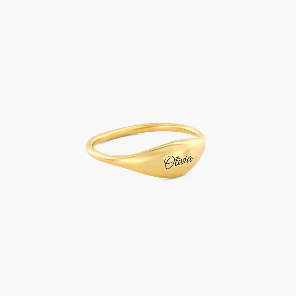 Gold & Silver Personalized Custom Engraved Signet Ring - FKJRNU6223 - Image 8