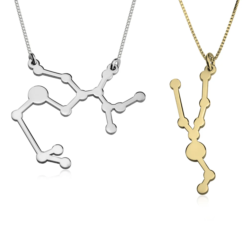 Gold & Silver Personalized Cut Out Constellation Necklace - FKJNKLU6209