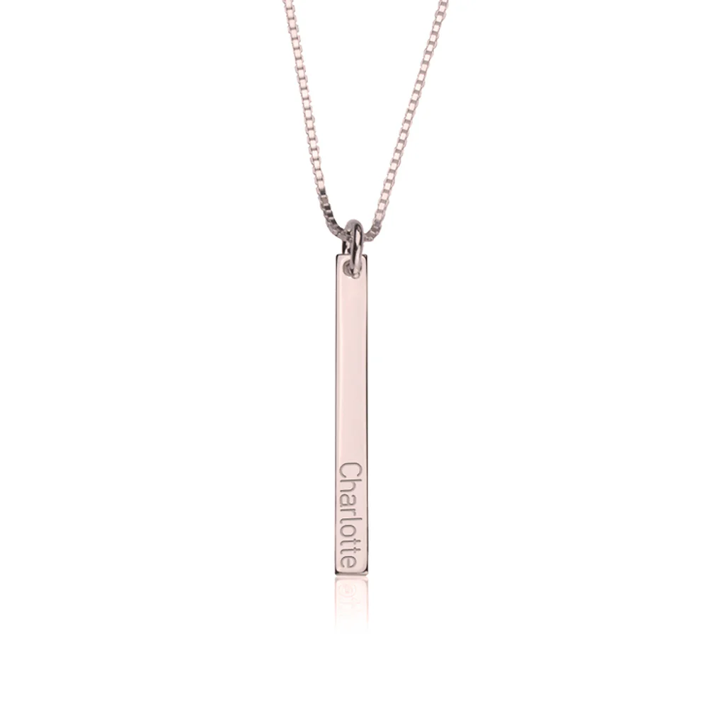 Gold & Silver Personalized Dainty Bar Necklace - FKJNKLU6183 - Image 10