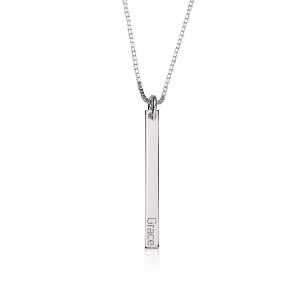 Gold & Silver Personalized Dainty Bar Necklace - FKJNKLU6183 - Image 4
