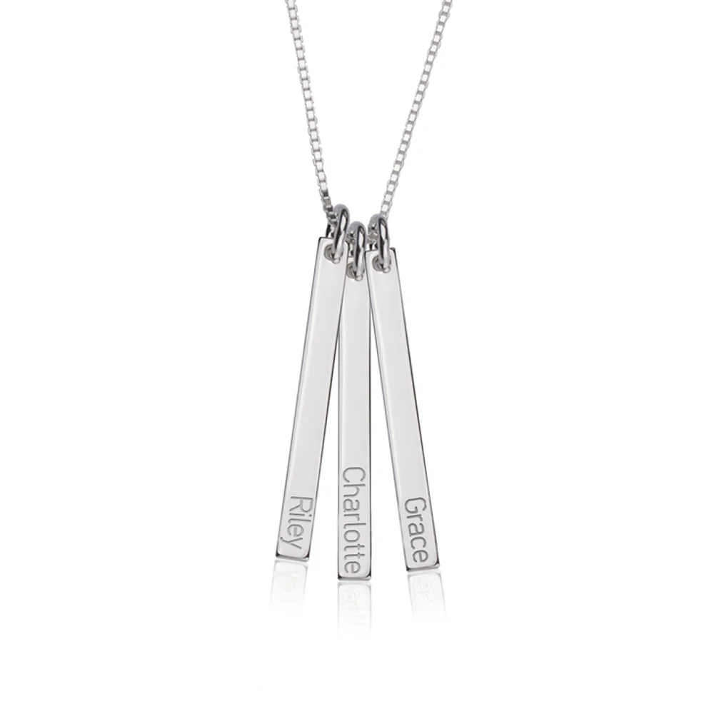 Gold & Silver Personalized Dainty Bar Necklace - FKJNKLU6183 - Image 6
