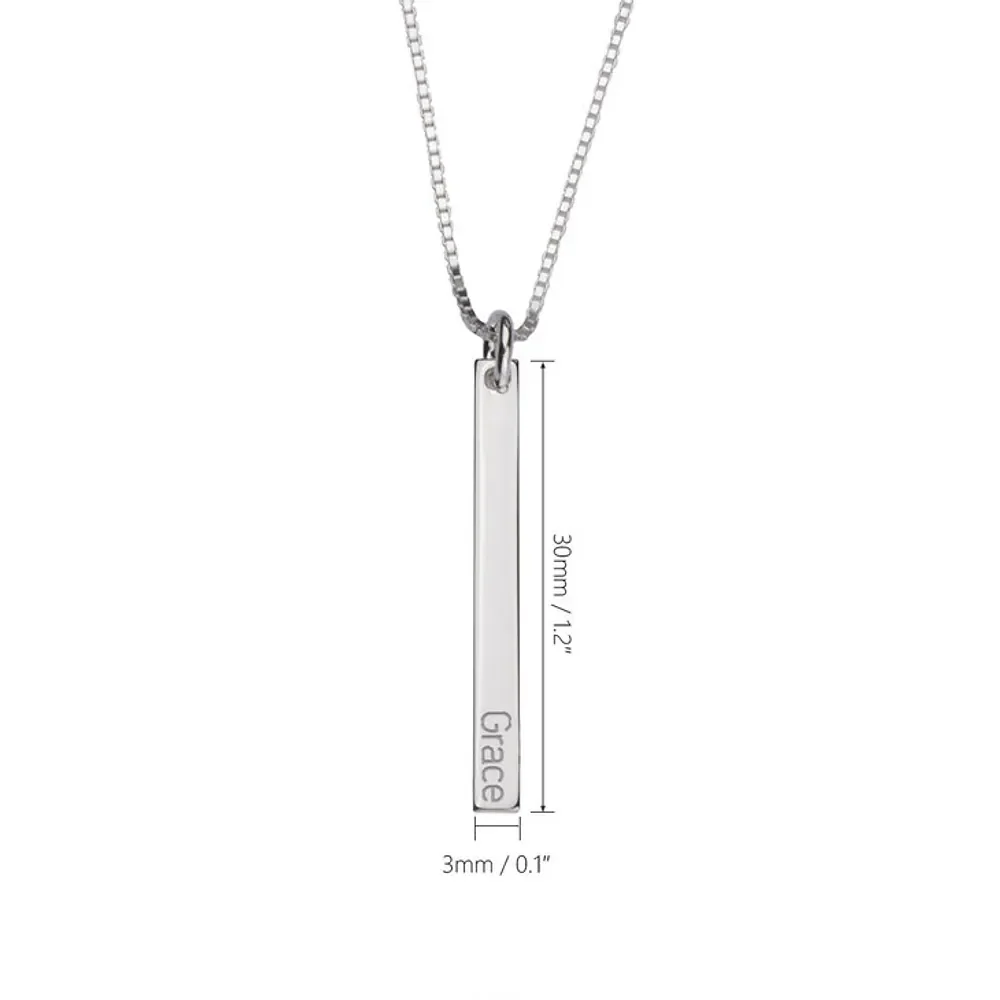Gold & Silver Personalized Dainty Bar Necklace - FKJNKLU6183 - Image 7