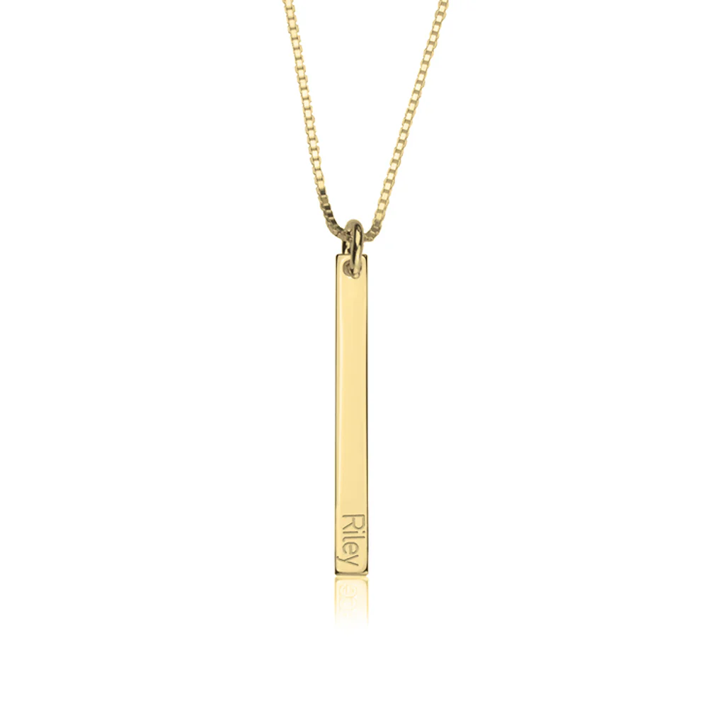 Gold & Silver Personalized Dainty Bar Necklace - FKJNKLU6183 - Image 9