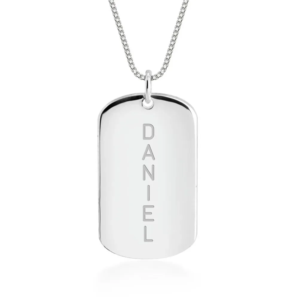 Gold & Silver Personalized Dog-Tag Name Necklace - FKJNKLU6202 - Image 2