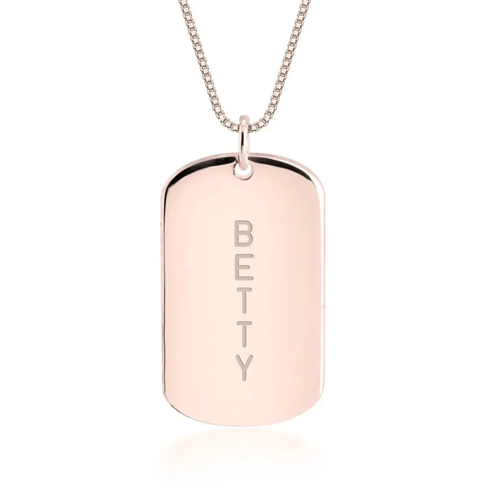 Gold & Silver Personalized Dog-Tag Name Necklace - FKJNKLU6202 - Image 3