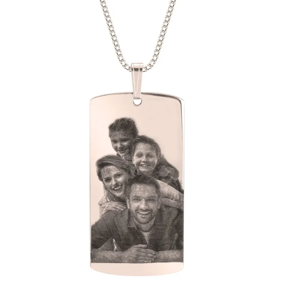 Gold & Silver Personalized Dog Tag Picture Necklace - FKJNKLU6197 - Image 4