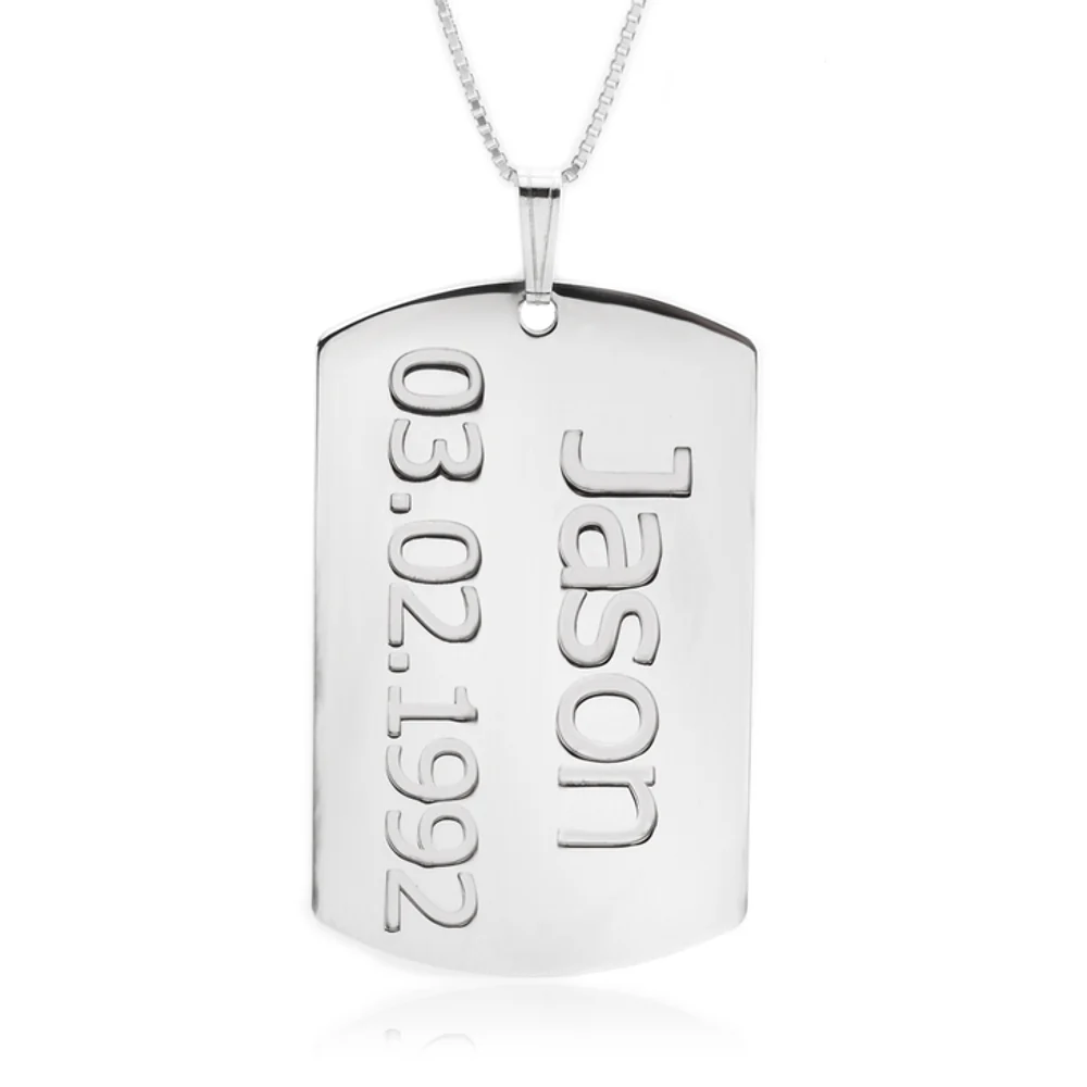 Gold & Silver Personalized Dog Tag Plate with Name and Date - FKJNKLU6203 - Image 4