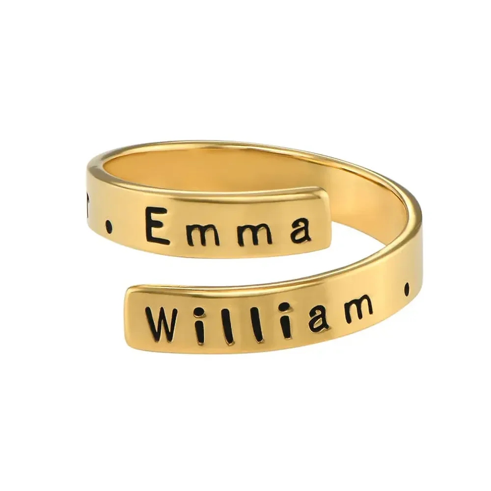 Gold & Silver Personalized Engravable Wrap Ring - FKJRNU6231 - Image 3
