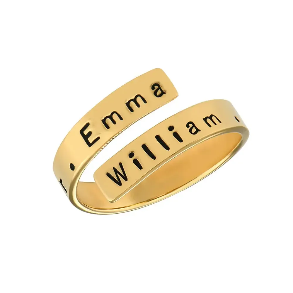 Gold & Silver Personalized Engravable Wrap Ring - FKJRNU6231 - Image 4
