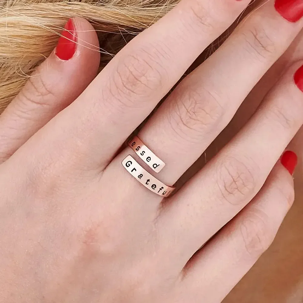 Gold & Silver Personalized Engravable Wrap Ring - FKJRNU6231 - Image 8