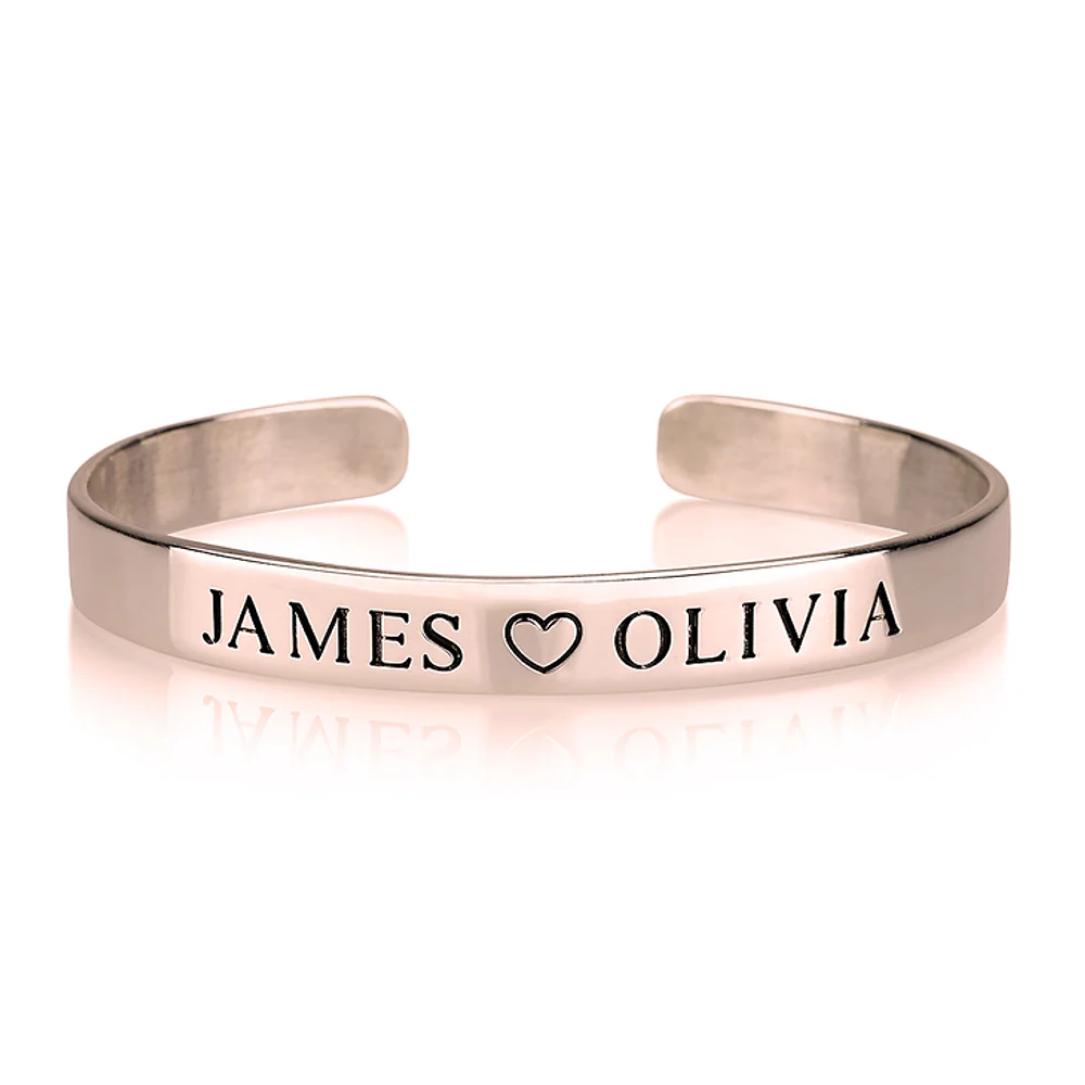 Gold & Silver Personalized Engraved Adjustable Bangle - FKJBNGU6270 - Image 5