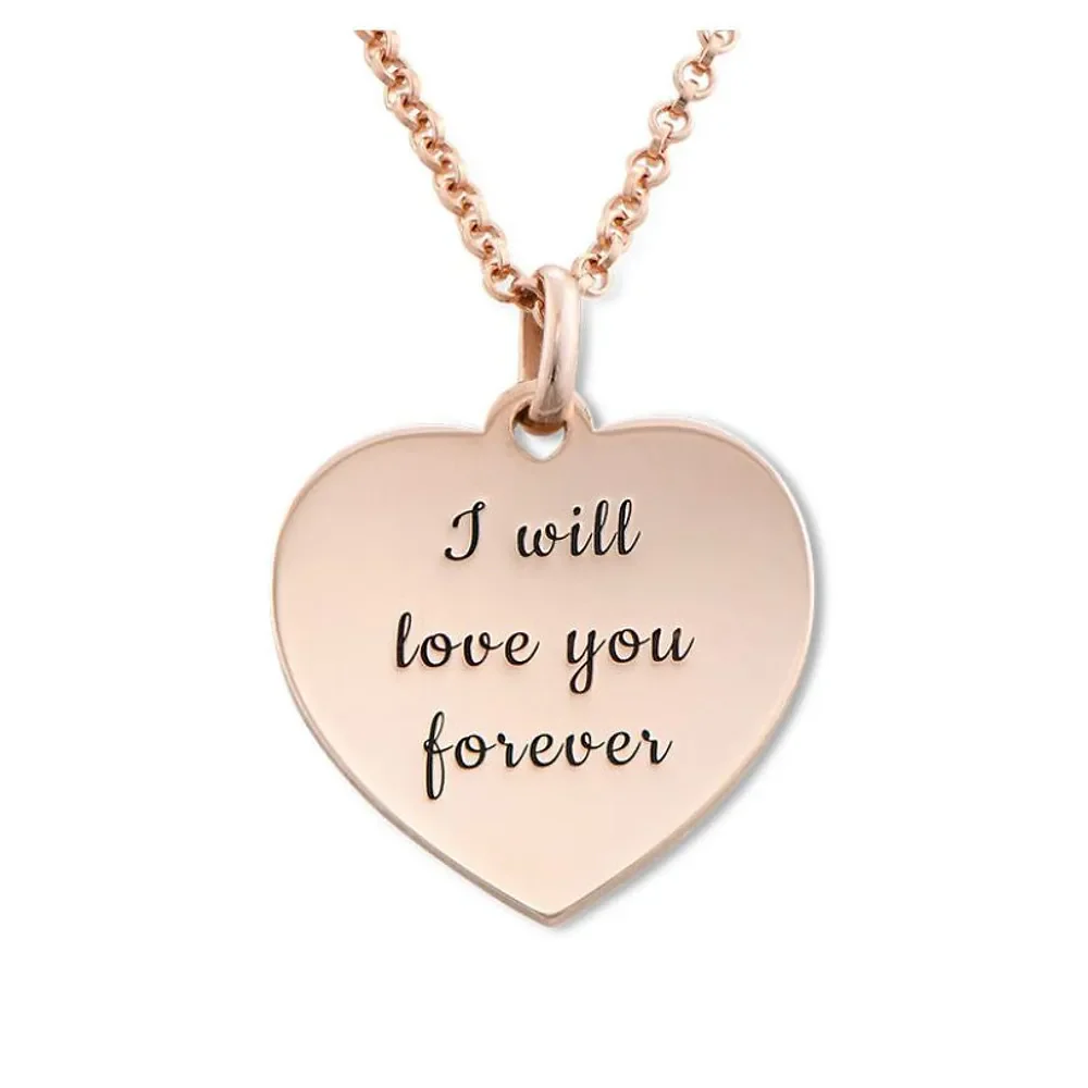 Gold & Silver Personalized Engraved Heart Necklace - FKJNKLU6153 - Image 4
