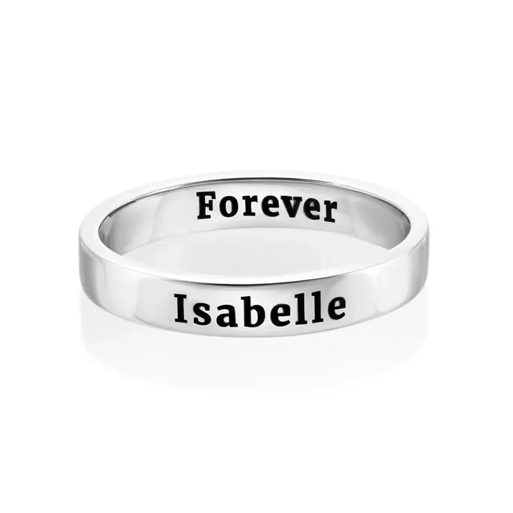 Gold & Silver Personalized Engraved Thin Band Ring - FKJRNU6226 - Image 2
