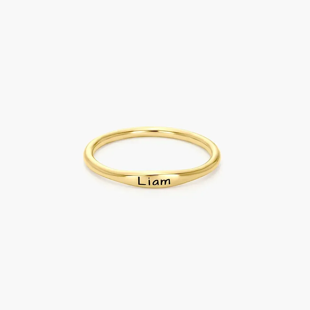 Gold & Silver Personalized Engraved Thin Name Ring - FKJRNU6224 - Image 3