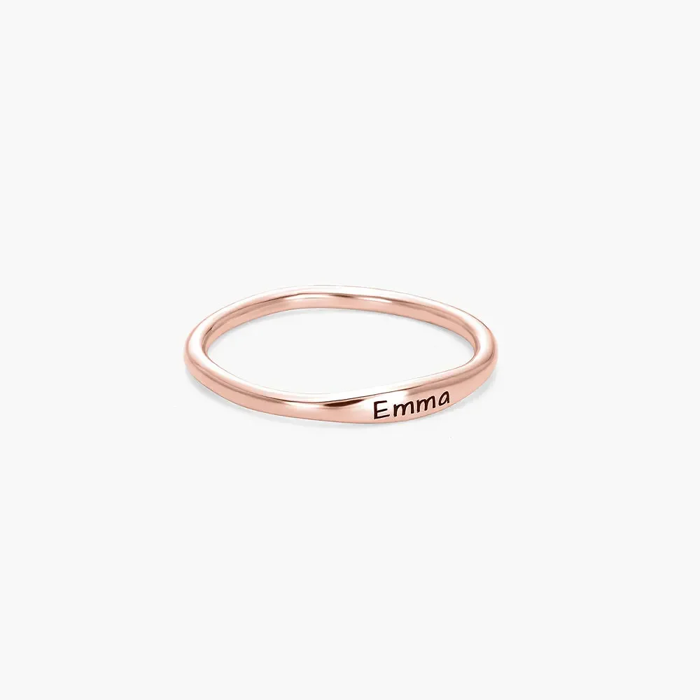 Gold & Silver Personalized Engraved Thin Name Ring - FKJRNU6224 - Image 5