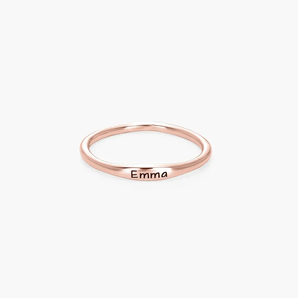Gold & Silver Personalized Engraved Thin Name Ring - FKJRNU6224 - Image 7