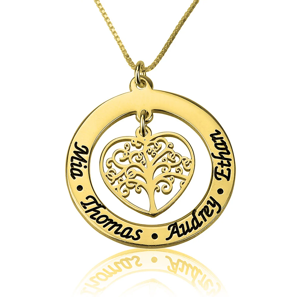 Gold & Silver Personalized Family Tree Necklace - FKJNKLU6219 - Image 2