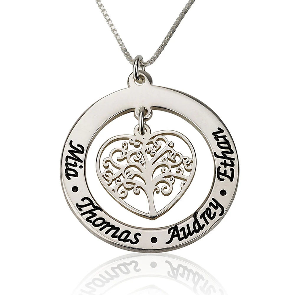 Gold & Silver Personalized Family Tree Necklace - FKJNKLU6219 - Image 3