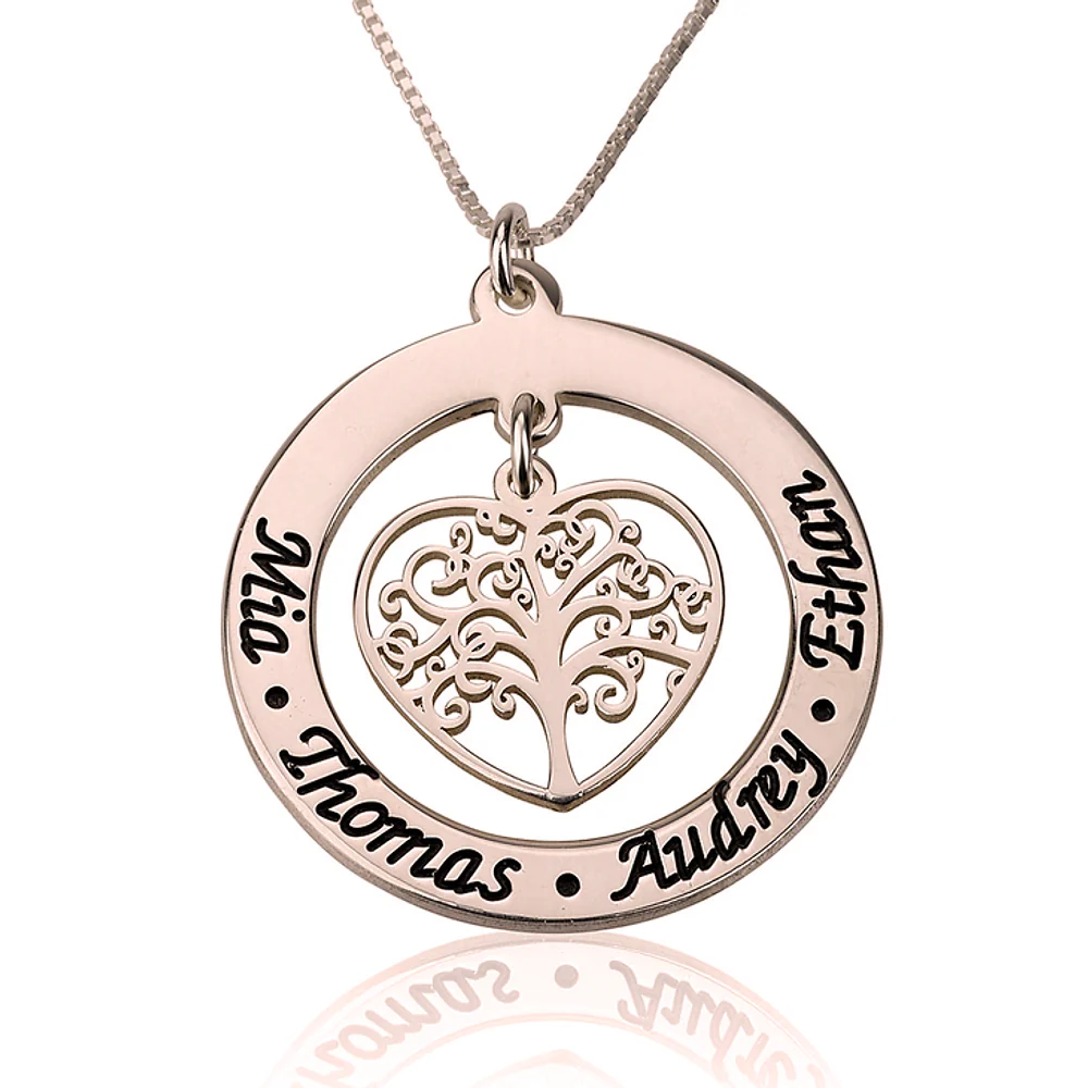 Gold & Silver Personalized Family Tree Necklace - FKJNKLU6219 - Image 4