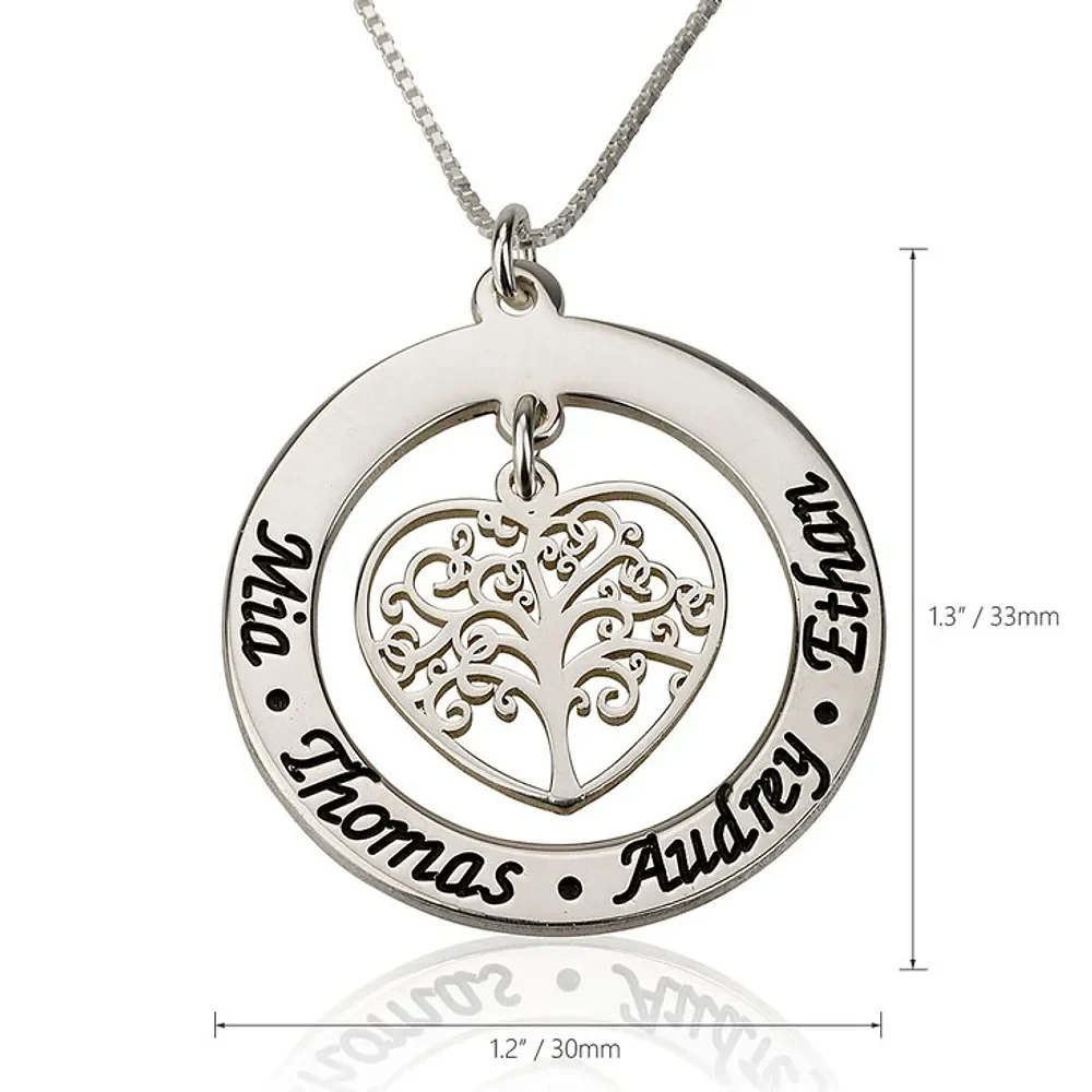 Gold & Silver Personalized Family Tree Necklace - FKJNKLU6219 - Image 5