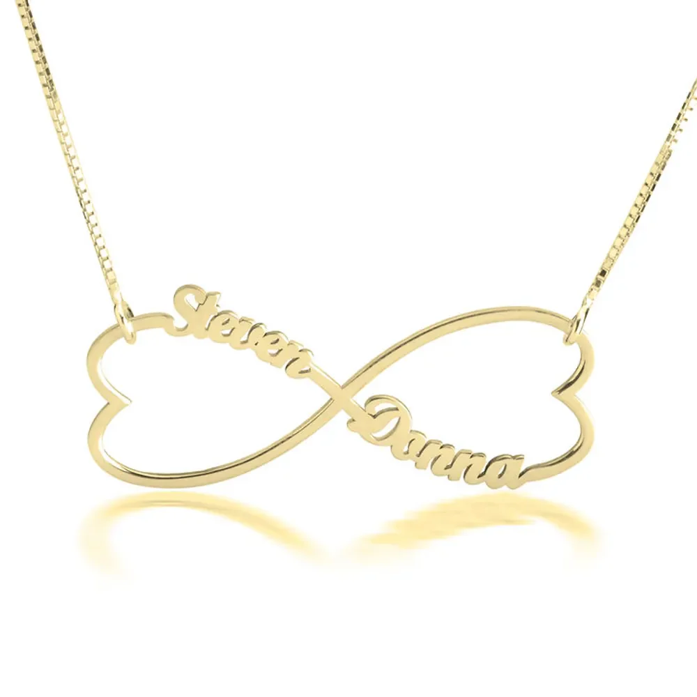 Gold & Silver Personalized Heart Infinity Necklace - FKJNKLU6213 - Image 3