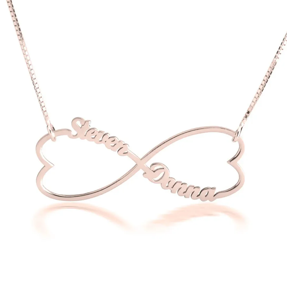 Gold & Silver Personalized Heart Infinity Necklace - FKJNKLU6213 - Image 4