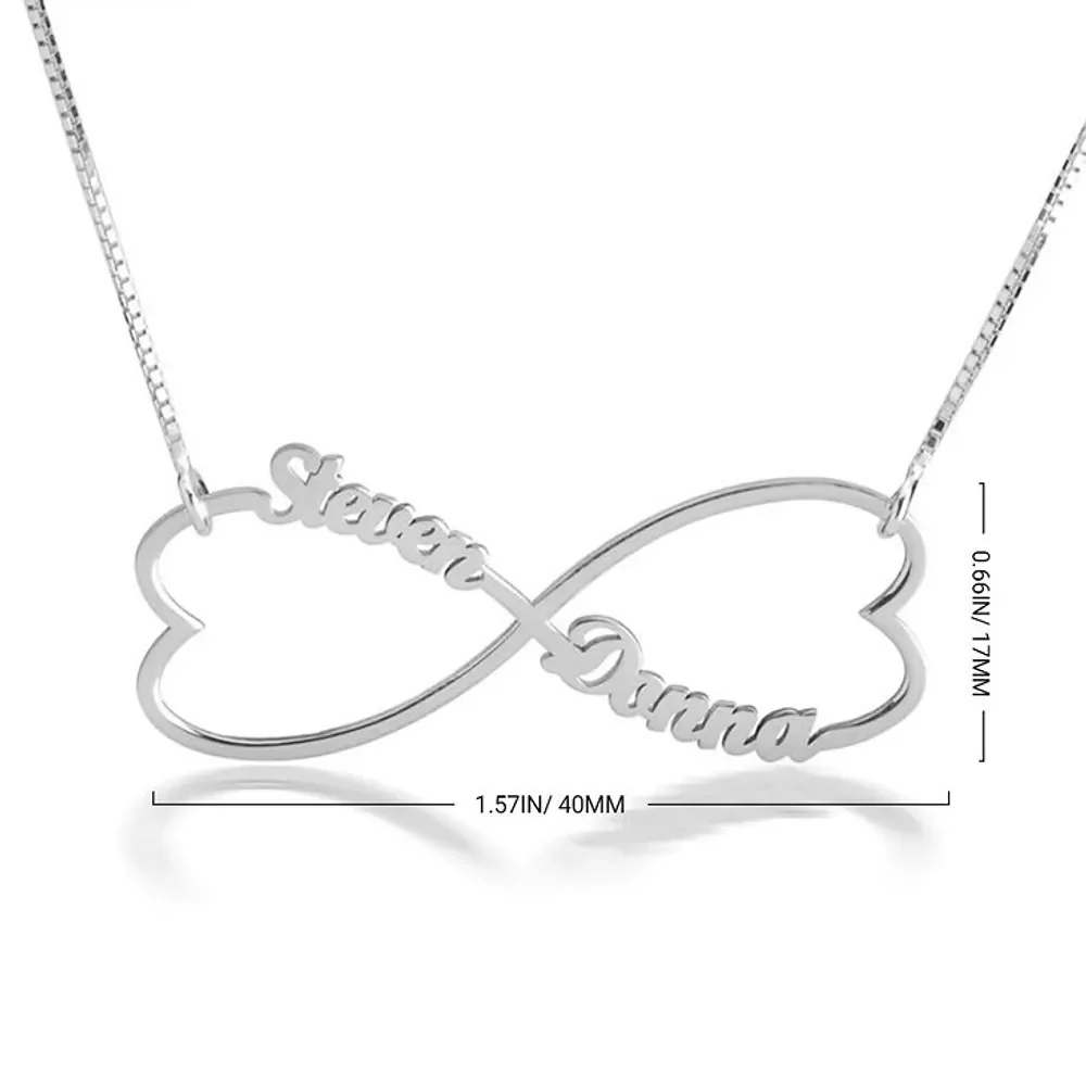 Gold & Silver Personalized Heart Infinity Necklace - FKJNKLU6213 - Image 5