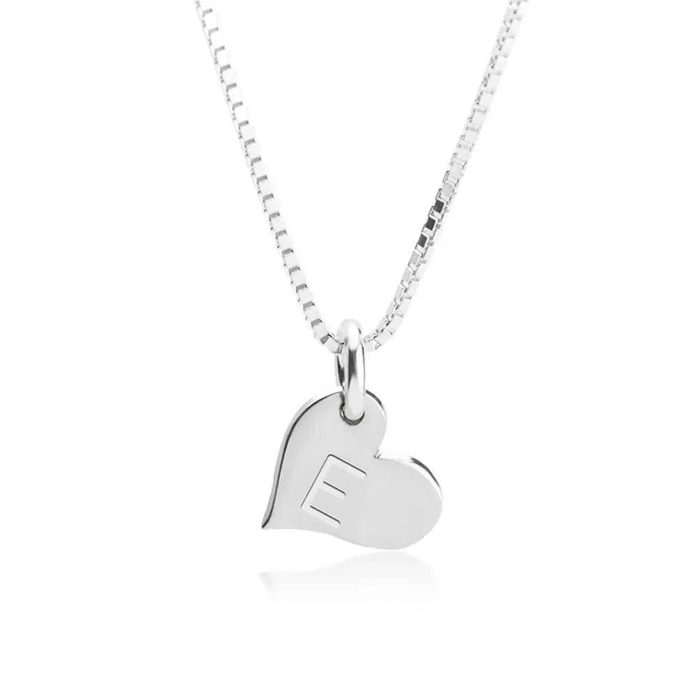 Gold & Silver Personalized Heart Initial Necklace - FKJNKLU6200 - Image 3