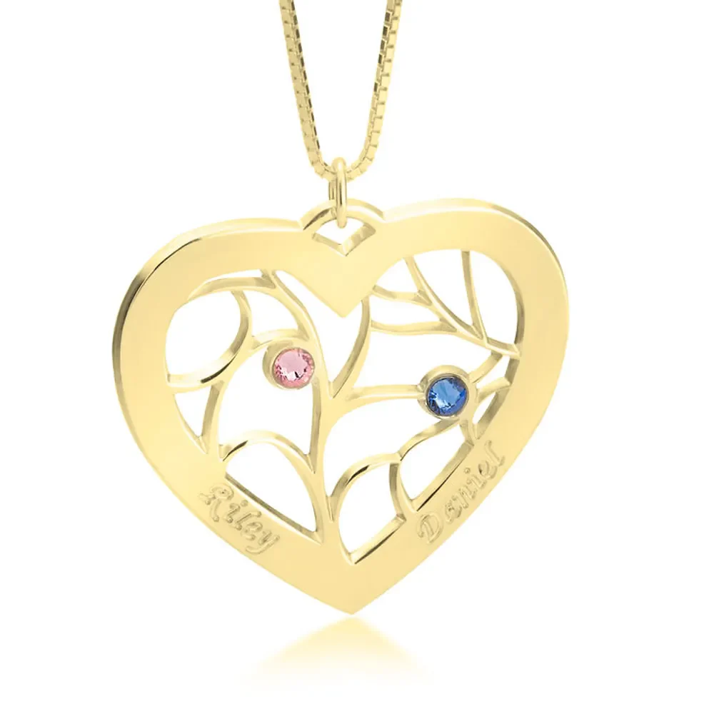Gold & Silver Personalized Heart Necklace - FKJNKLU6194 - Image 3