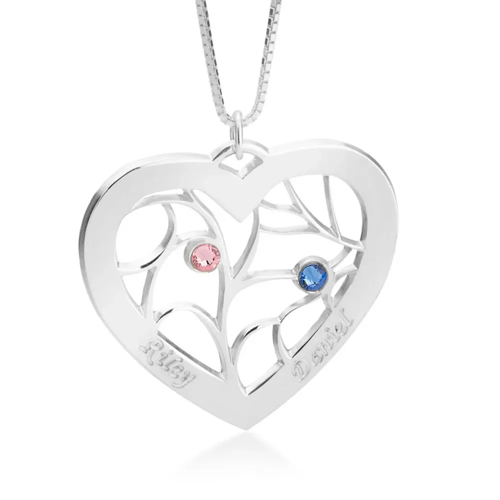 Gold & Silver Personalized Heart Necklace - FKJNKLU6194 - Image 5