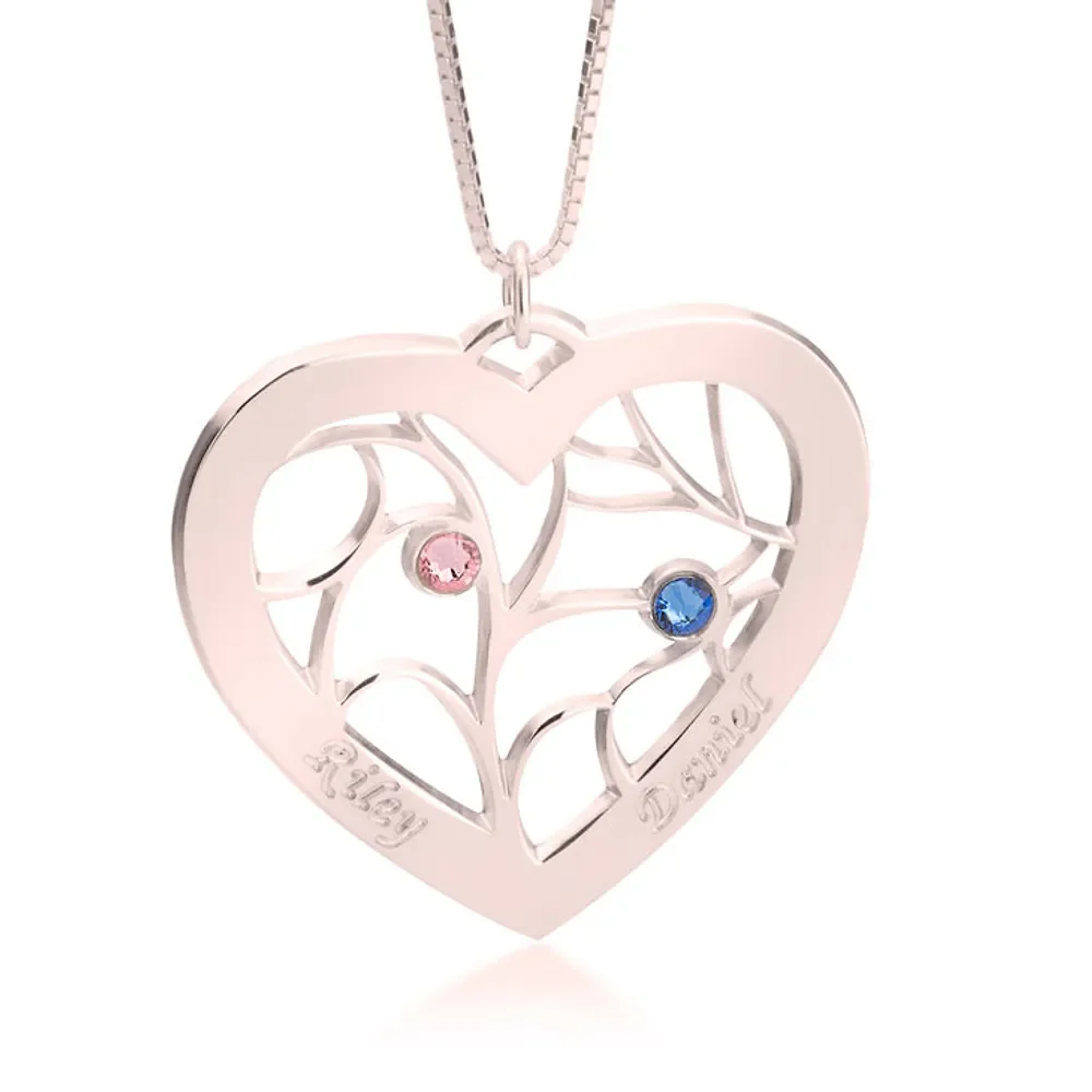 Gold & Silver Personalized Heart Necklace - FKJNKLU6194 - Image 6