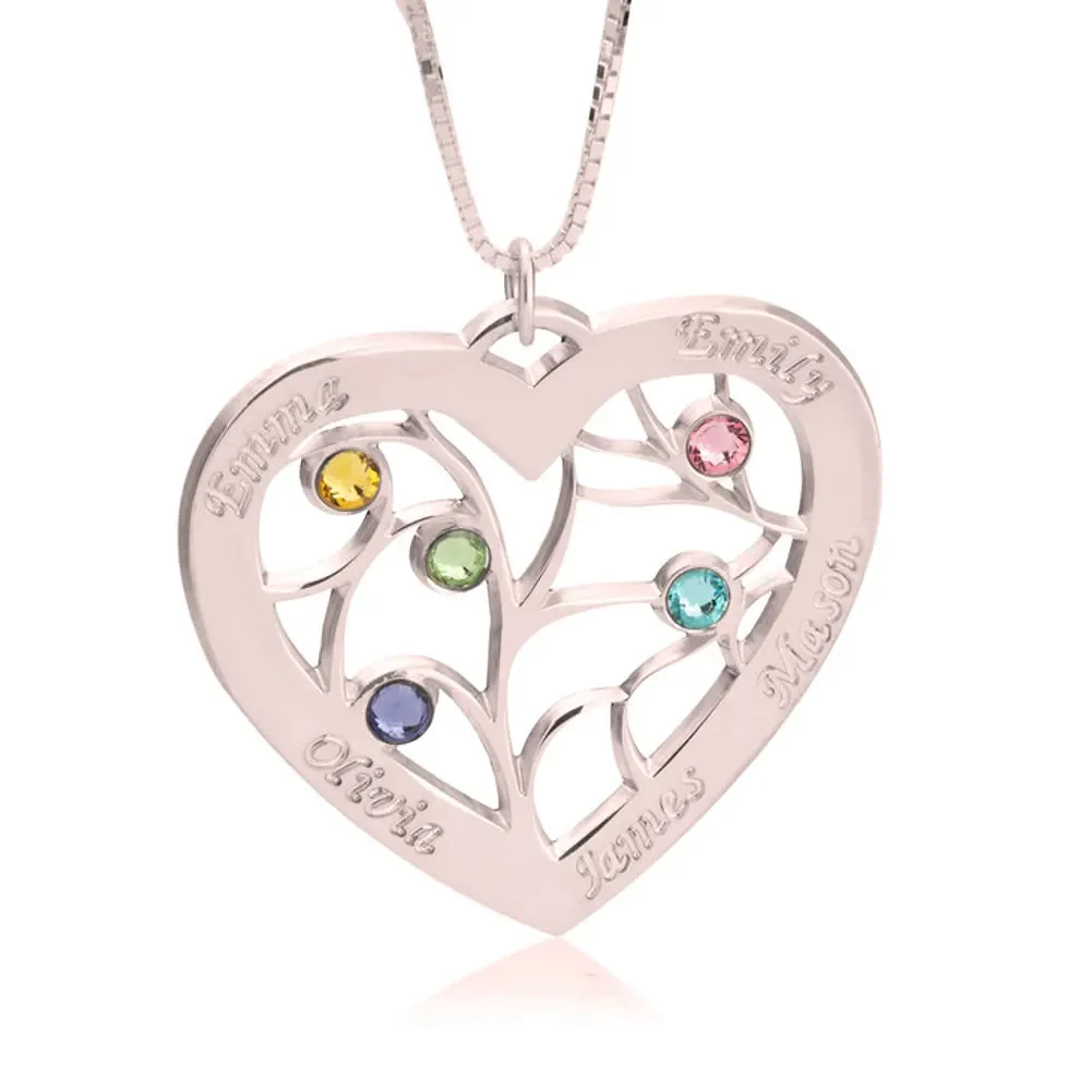 Gold & Silver Personalized Heart Necklace - FKJNKLU6194 - Image 7